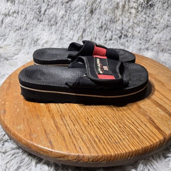 Vintage Polo Sport Ralph Lauren Men Sz 6B Women 8.5B Nauset Black Slide Sandals - Picture 3 of 8